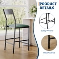 thumbnail image 6 of Memoryfield PU Leather Bar Stools Bar Stools Set of 2, Modern Iron Counter Height Chairs, 300 lb Capacity, Kitchen Island & Home Bar, Green, 6 of 9