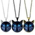 thumbnail image 1 of 3 Pcs Man Necklace Wolf Chain Necklace Gem Pendant Necklace Flatback Glass Jewelry Charms Pendant, 1 of 2