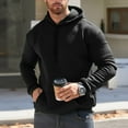 thumbnail image 2 of Letdown Solid Pullover Hoodie Men Lined Hoodies Sweatshirt for Teenagers and Adults Long Sleeve Pullover Tops Lightweight Gym Casual (Black, XXL), 2 of 9
