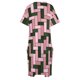 thumbnail image 4 of Vestido largo holgado con bolsillos para mujer traje de verano con diseño de mosaico de rosas y verdes, 4 of 6