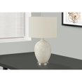 thumbnail image 5 of 28" White and Silver Ceramic Round Table Lamp With Cream Drum Shade, 5 of 9