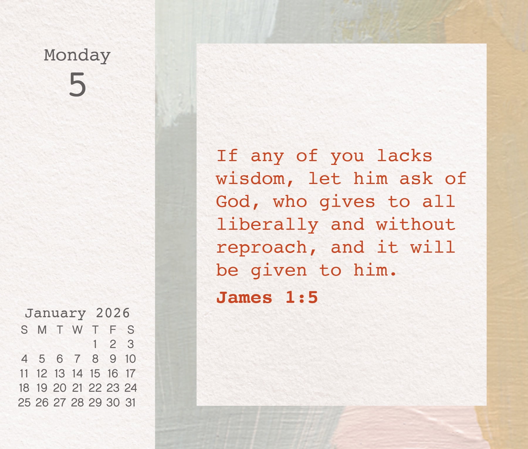 Bible Desk Calendar, 12 Months, by Treads International