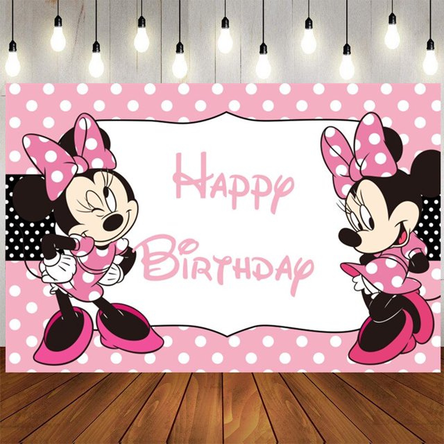 Fondos de fotografía de Minnie Mouse personalizables, tela de vinilo, sesión de fotos para niños, fiesta de cumpleaños de bebé, estudio fotográfico