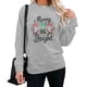 thumbnail image 3 of Sudadera Patrón de gnomo Jersey clásico Estilo navideño Traje diario para mujer (Gris XXL) Ygjytge Gris T XXL para Mujer, 3 of 9