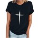 thumbnail image 2 of Fiudx Ropa de Mujer Camiseta Informal de Manga Corta con Cuello Redondo Estampada para Mujer, 2 of 4