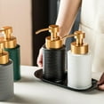 thumbnail image 3 of Foam Soap Dispenser with Refined and Vintage Emboss, Ceramic Hand Soap Dispenser for Bathroom (Black), 3 of 6