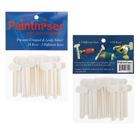 Creative Mark Key Tube Squeezer Set, Paint Saver for Artists - 3 Assorted Sizes, Durable Plastic, Leak-Proof Tube Roller for Oil Paint & More - 24 Pack