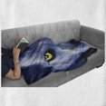 thumbnail image 6 of Wolf Soft Flannel Fleece Throw Blanket, Wild Animal with an Angry Expression Woodland Fauna Themed Photography, Cozy Plush for Indoor and Outdoor Use, 50" x 60", Blue Pale Blue, by Ambesonne, 6 of 6