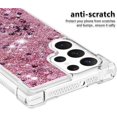thumbnail image 4 of Compatible with Samsung Galaxy S22 Ultra Case Glitter Liquid Cute Clear Phone Case Floating Quicksand Shockproof Protective Bumper Silicone Soft TPU Case for Galaxy S22 Ultra Love Rose YB, 4 of 12