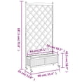 thumbnail image 2 of vidaXL Planter with Trellis and Wheels Brown Solid Wood Fir, 2 of 8