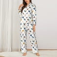 thumbnail image 2 of Pofeuu Various Rooster Print Womens Pajamas Set Long Sleeve Sleepwear Button Down Nightwear Soft Pj Lounge Sets Button Down Pajamas Women-Large, 2 of 7