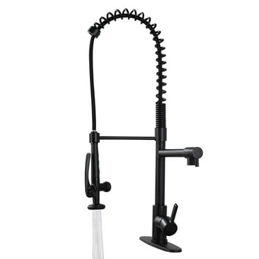 WOWOW Spring Pull Down Touchless Single Handle Kitchen Faucet with Deck Plate for kitchen