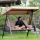 thumbnail image 4 of CHAO Funda de Repuesto para Columpio, 191x120x23cm Funda de Repuesto para 3 Plazas, Techo Columpio de jardín, Cubierta de Toldo Impermeable para Jardines y terrazas(Size:191x120x23cm,Color:Gris), 4 of 5
