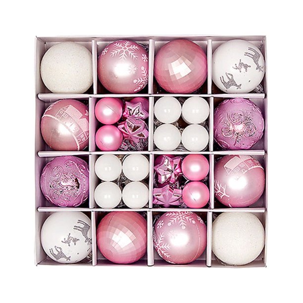 Liquidación navideña por menos de $8.00: 44 bolas decorativas para árbol de Navidad (2024), 12 de 2.36'', 32 de 1.18'', adornos navideños irrompibles, bolas colgantes para fiestas, decoración