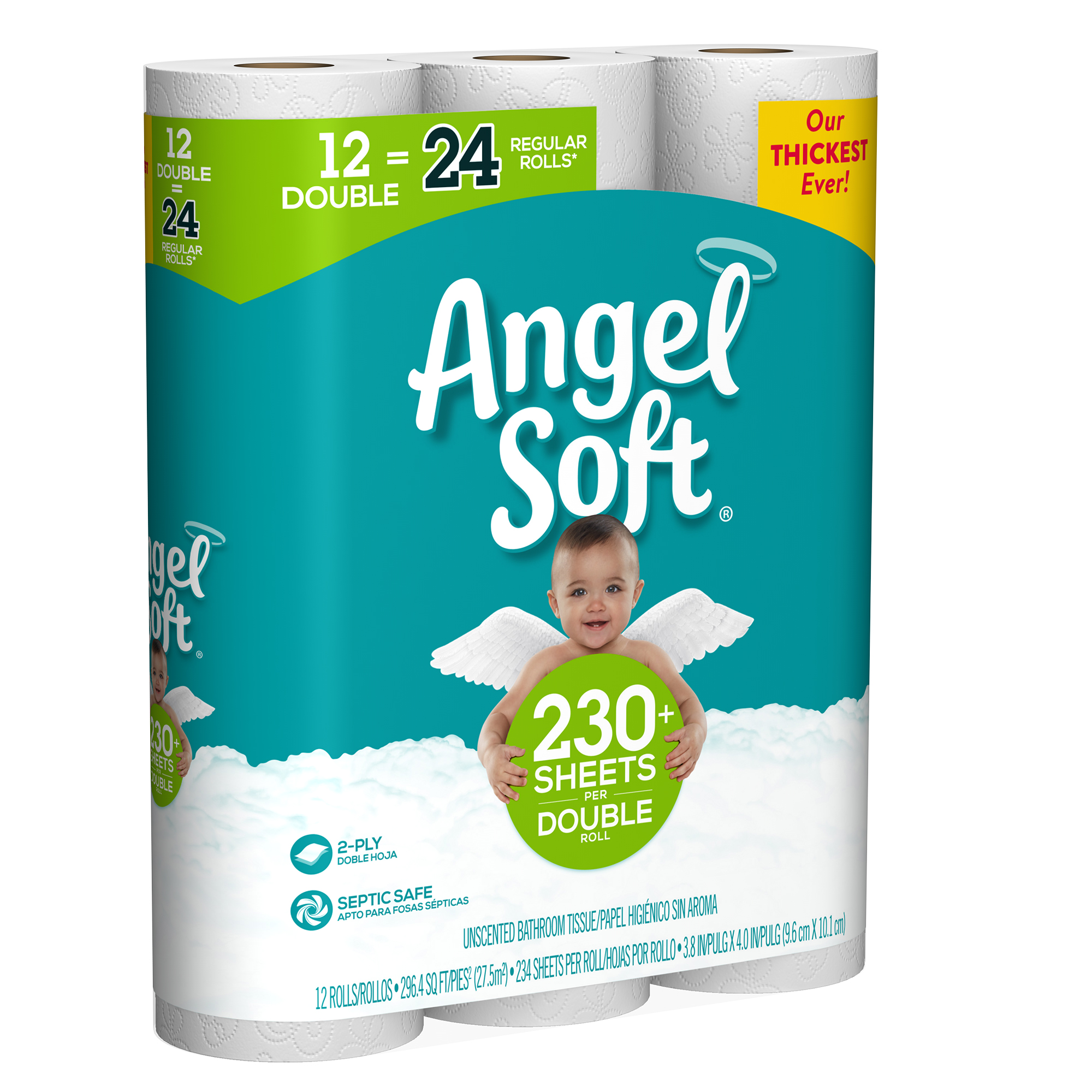 Angel Soft Toilet Paper, 12 Double Rolls - image 3 of 9