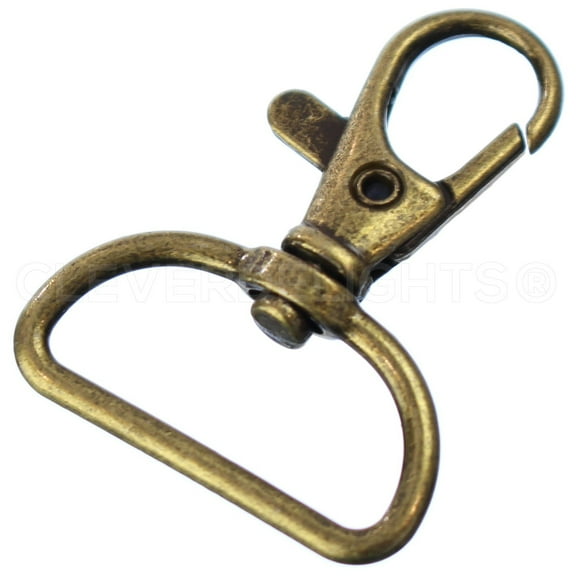 CleverDelights 1" Wide Swivel Lobster Clasps - Antique Bronze Color - 25 Pack