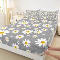 thumbnail image 3 of jejeloiu Cartoon Cute Floral Full Size Sheets,Kawaii Daisy Blossom Bed Sheets,Gray White Sheet Sets For Girl,Ultra Soft Home Decor,4 Pieces, 3 of 7