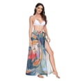 thumbnail image 2 of FORMRS Womens Beach Sarong Semi-Sheer Bikini Wrap Skirt Swimsuit Cover-ups, Green Goldfish, 2 of 7