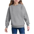 thumbnail image 7 of SERTG Girls Cute Bow Print Blouse Long Sleeve Round Neck Shirts Kids Spring Fall Casual Everyday Festival Pullover Top(Gray,2-3 Years), 7 of 7
