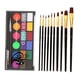 thumbnail image 1 of Kit de pintura facial y corporal de 18 colores con 10 pinceles para maquillaje de Halloween Mezcla de 18 colores, 1 of 8