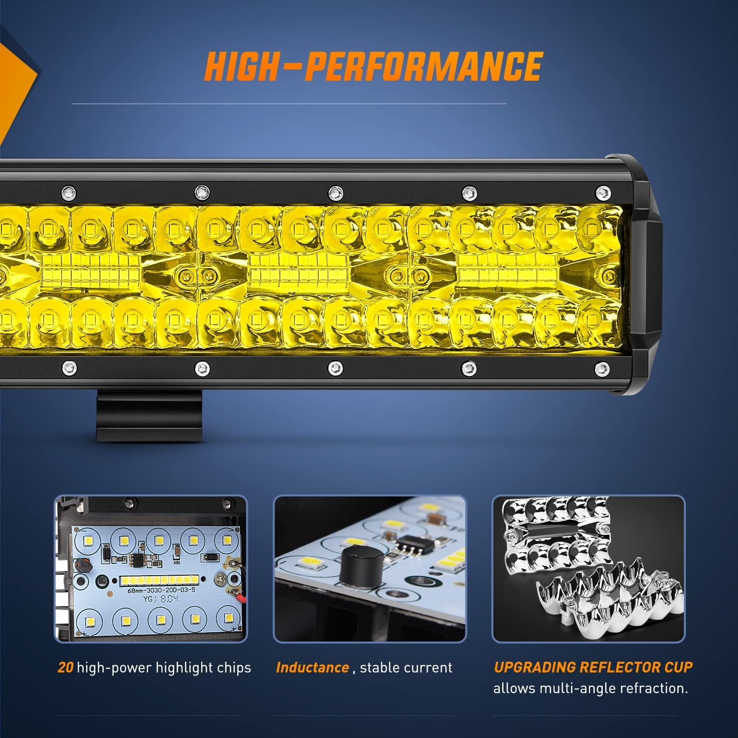 Nilight 12Inch Amber LED Light Bar 240W Triple Row Spot Flood Combo Led Off Road Lights for Truck Car ATV SUV Cabin Boat with 16AWG Wiring Harness Kit