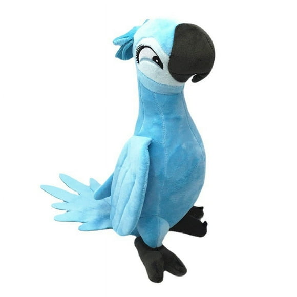 35cm Plush Toy Rio Adventure Stands Alone, Diamond Parrot Plush Toy Doll,Light Blue Christmas Gift