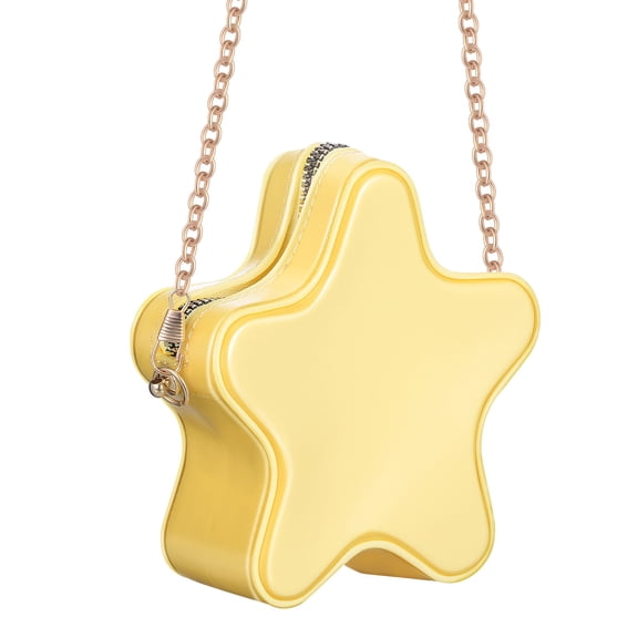 REOFLYUP Lightweight Yellow Star Crossbody Purse with Chain Strap, Stylish Shoulder Bag for Daily Use and Casual Outings