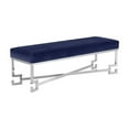 thumbnail image 6 of Sophia Bench in High Polish Steel and Navy Velvet, 6 of 7
