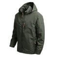 thumbnail image 2 of Men's Jacket Hooded Water Resistant Camping Jackets Male Work Wear Clothes，Size M-3XL, 2 of 9