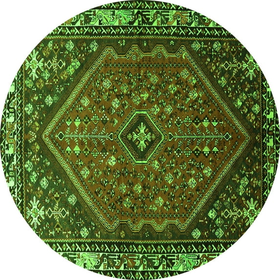 Ahgly Company Indoor Round Persian Green Traditional Area Rugs, 6' Round
