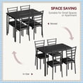 thumbnail image 3 of 5-Piece Dining Table Set for 4, Space-Saving Kitchen Table and Chairs with Cushions, Metal Frame, Dining Table with 4 Chairs for Small Space, Black, 3 of 8