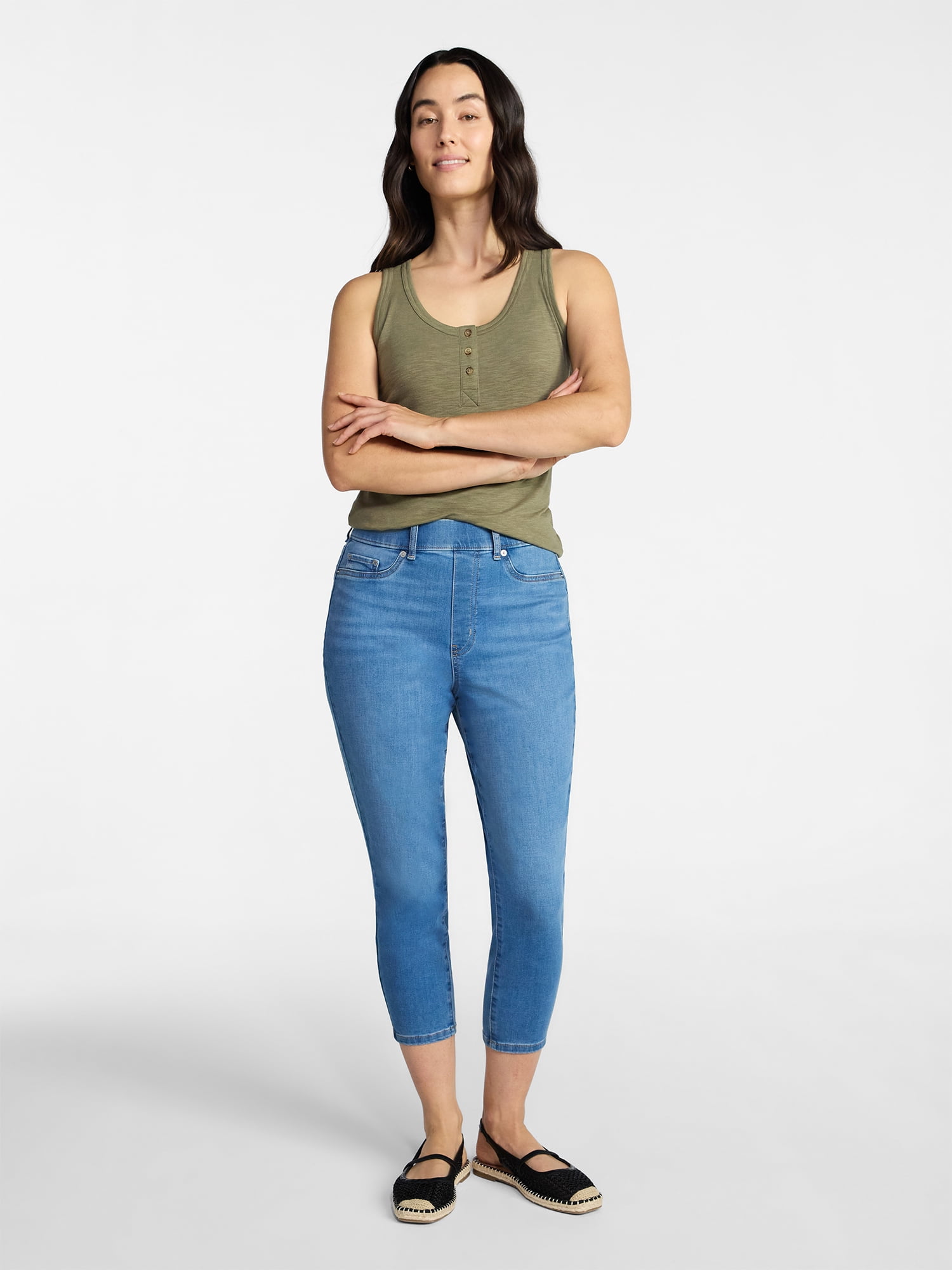 Time and Tru Women's Capri Jeggings, Sizes XS-XXXL