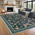 thumbnail image 1 of Garvee 8'x10' Modern Insect Floral Print Area Rug Washable Rugs, Stain-Resistant Non Slip Rug Foldable Indoor Carpet Low Pile Floor Mat for Living Room Bedroom Home Decor, Black, 1 of 7