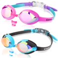 thumbnail image 1 of Gafas de natación Keary Kids, antivaho, impermeables, antirayos UV, paquete de 2, 1 of 8