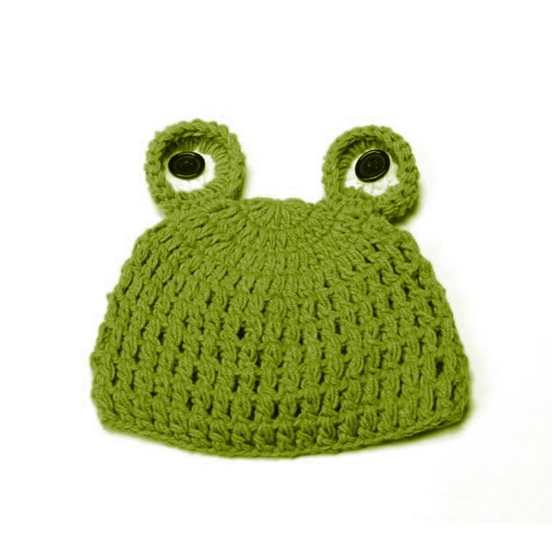 Yingyy Cute Frog Newborn Crochet Outfits Warm Set Cap Frog Hat Boy Cap Girl Hat Baby Cap Baby Hat For Infant Newborn Photography Prop