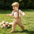 thumbnail image 6 of Lovzfmll 4-Piece Boy's Set, Polka Dot Bodysuit & Bib Pants & Hat & Bow Tie, Formal Wear for Toddler, 6-12 Months, 6 of 6
