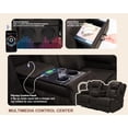 thumbnail image 3 of Massage Loveseat Manual Recliner Sofa with Cup Holders & Storage Pockets, Wall Hugger Reclining Loveseat for Living Room, RV, Home Theater, Brown (Leathaire, Loveseat), 3 of 8