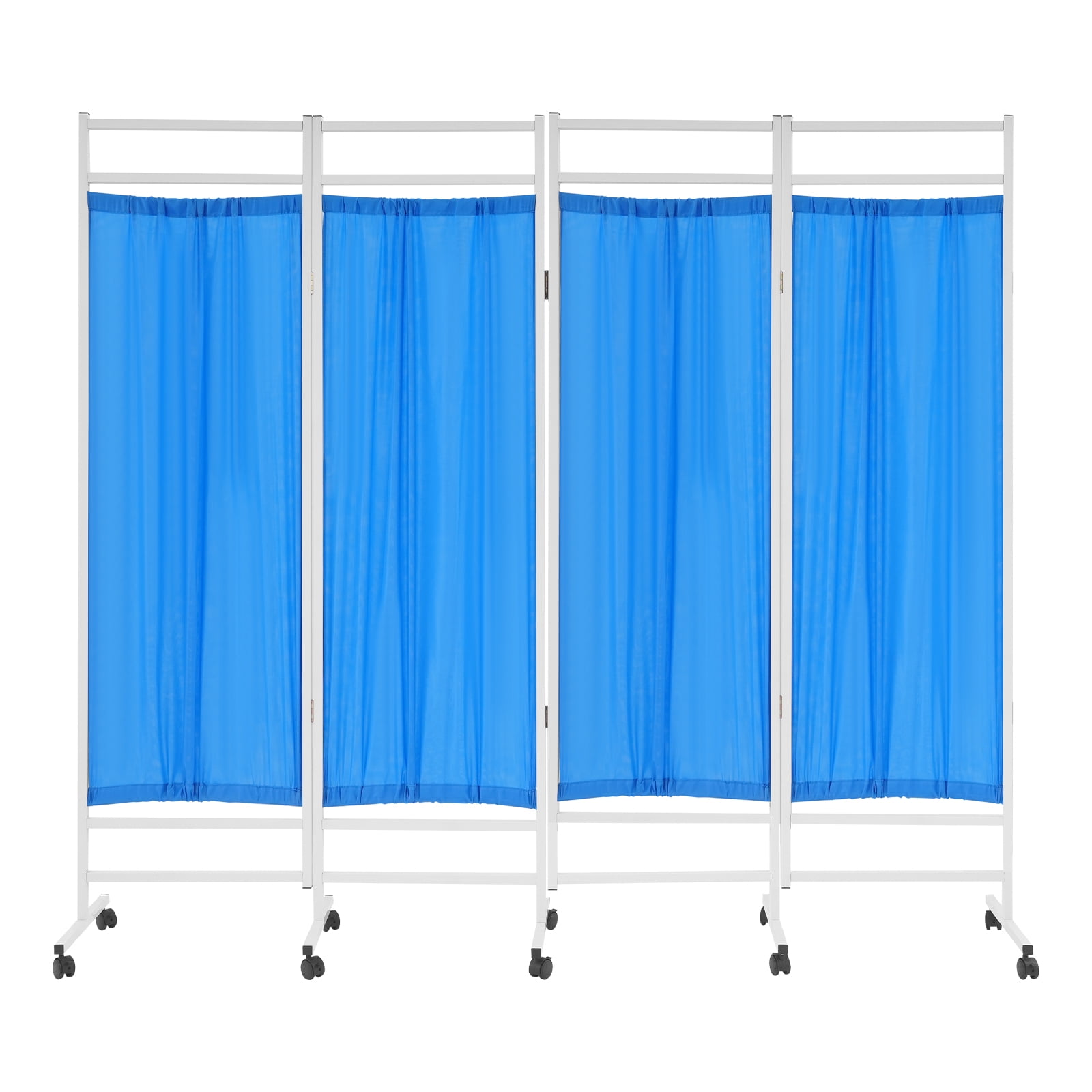4-Panel Medical Room Divider, Medical Privacy Screen, Portable and Foldable Medical Room Divider Blue