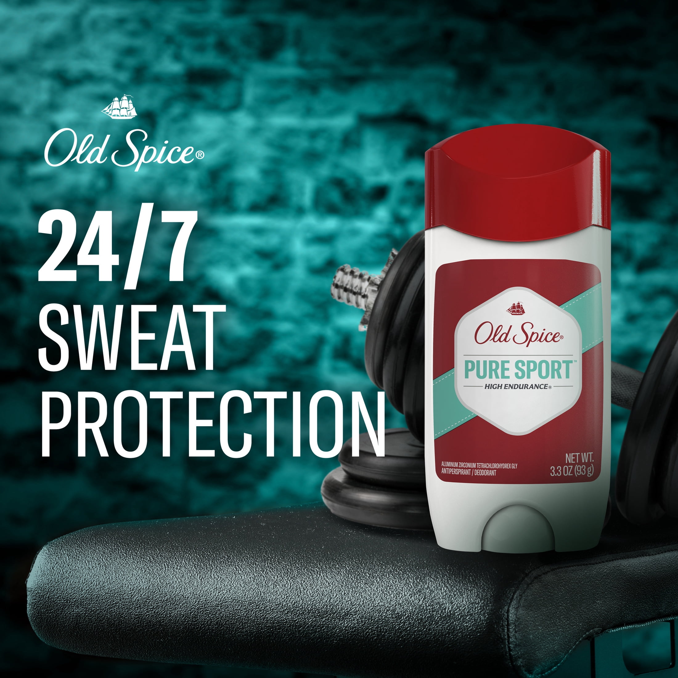 (2 pack) Old Spice Deodorant for Men, Antiperspirant, Pure Sport, 24/7 Sweat & Odor Protection, 3.3 oz, 3-Pack
