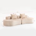 thumbnail image 2 of 110.24" Modern Curved Sectional Sofa Couch, Corduroy Cloud Couch with High-Density Foam, 4-Seat Boneless Sofa with Half Moon Design, Comfy Curved Couches for Living Room (Beige), 2 of 8