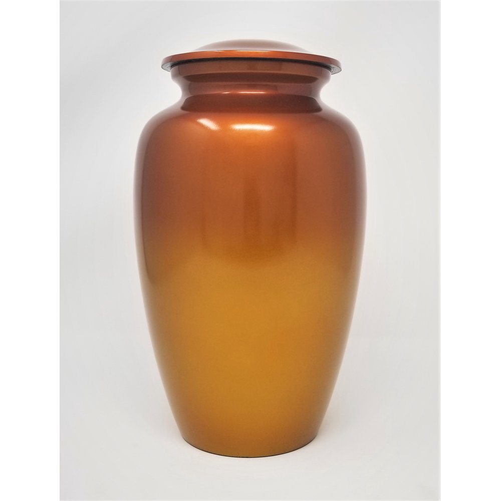MEMORIALS 4U Metallic Orange Cremation Urn for Human Ashes Adult
