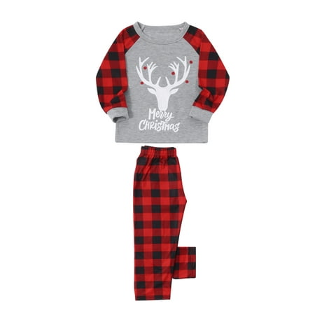 

KBKYBUYZ Christmas Parent-Child Outfit Child Long Sleeve Antler Parent-Child Outfit Printed Housewear Pajama Suit Top+Pants Suit (Child) Parent-Child Outfit