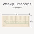 thumbnail image 2 of Time Cards Adams Weekly, tiempo extra, 2 caras, 9 x 21 cm, 200 unidades, 2 of 6