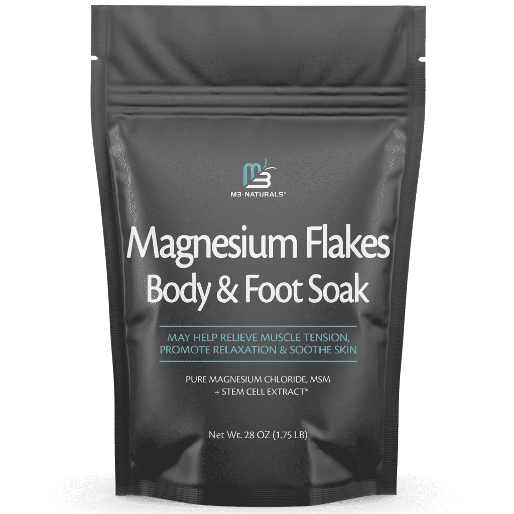 M3 Soothing Magnesium Flakes for Body & Foot, Bath Salts for Calm & Muscle Comfort, Stem Cell Extract for Skin Renewal & Hydration, 28 OZ (1.75 LB)