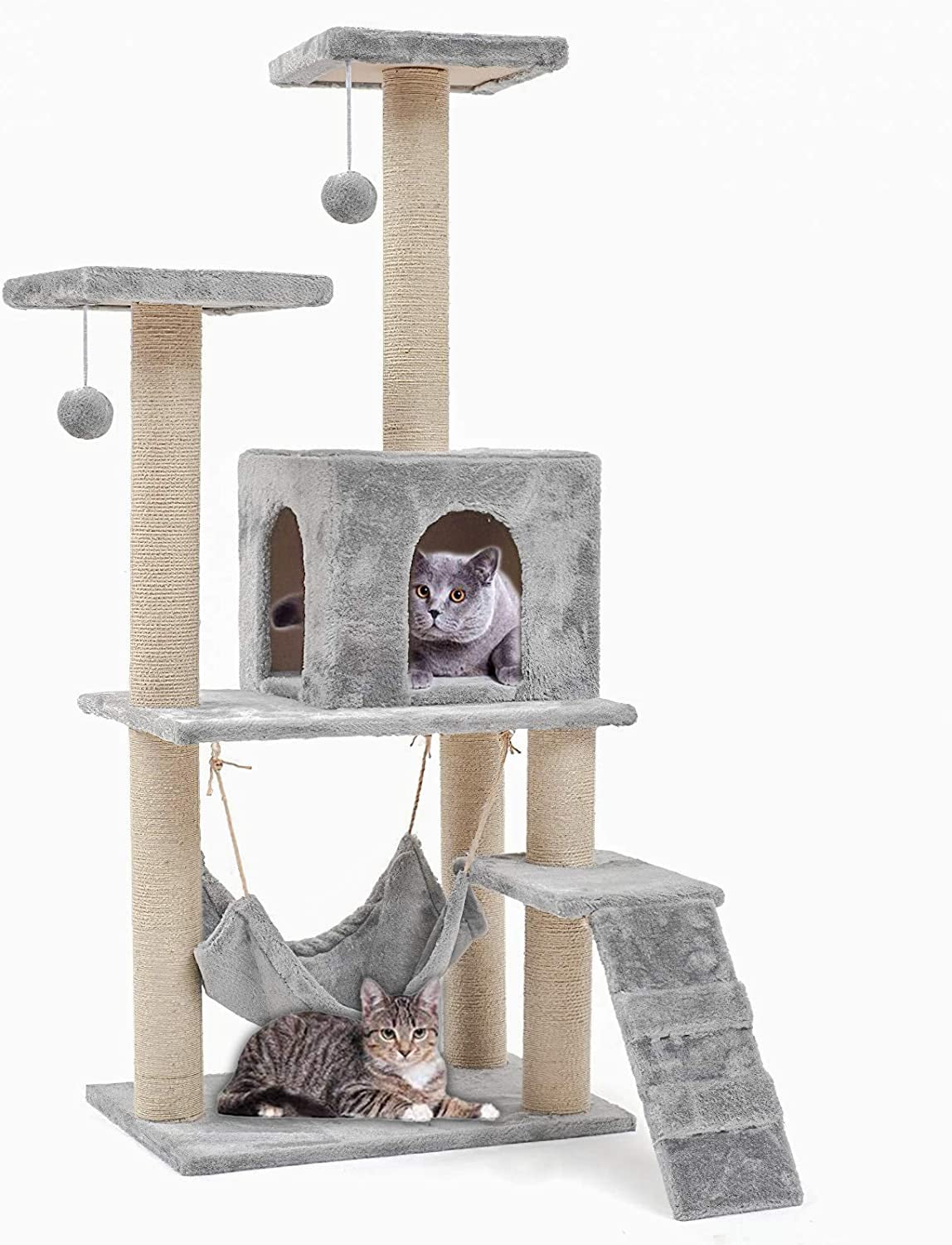 SK DEPOT Cat Tree with Scratching Posts MultiLevel Sisals Covered Cat