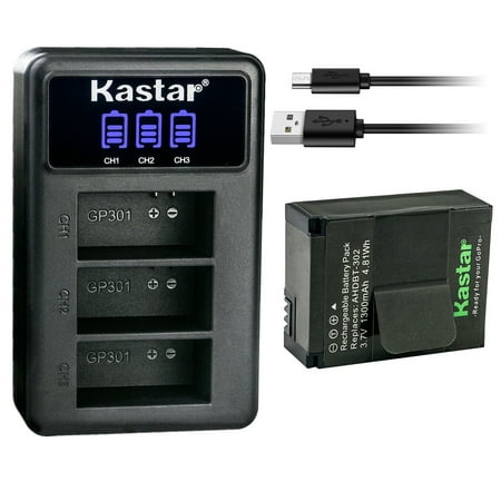 Image of Kastar 1 Pack Battery and LCD Triple USB Charger Compatible with EHANG 4K Sports Camera EHANG GHOSTDRONE 2.0 RC Quadcopter EHANG GSC-200K Battery