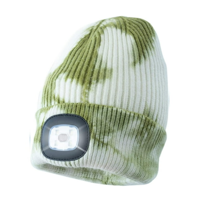 Gorro de punto cálido para seguridad en invierno, luz LED unisex que se adapta a la mayoría de hombres, mujeres y niños