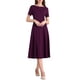 thumbnail image 1 of INSPIRE CHIC Vestidos de Cuello Barco para Mujeres 2025 Midi Swing Vestido A-Line para Ocasiones Elegantes y Casuales XL Rojo Púrpura, 1 of 5