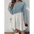 thumbnail image 6 of Cuteduck Women Fall Pleated Dress Long Sleeve Tiered Lightweight Casual Elegant Ruffle Flowy Midi Dress S-XL, 6 of 7