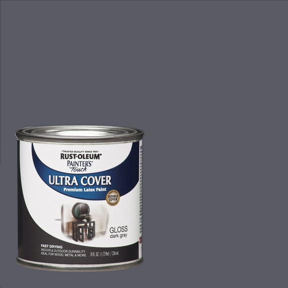 Dark Gray, Rust-Oleum Painter's Touch Ultra Cover Gloss, Half Pint, 6 Pack